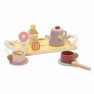 Žaislinis medinis arbatos indų rinkinys su padėklu ir saldumynais | Classic World CW50577